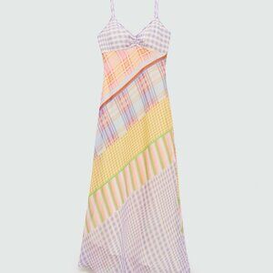 Printed patchwork colorful vintageesque midi/maxi dress MANGO